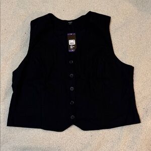 Express Black Linen Vest